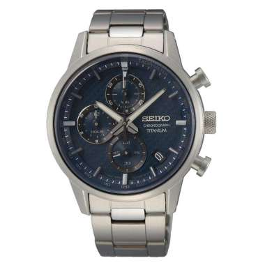 Seiko SSB387 Jam Tangan Pria Chronograph Titanium Biru