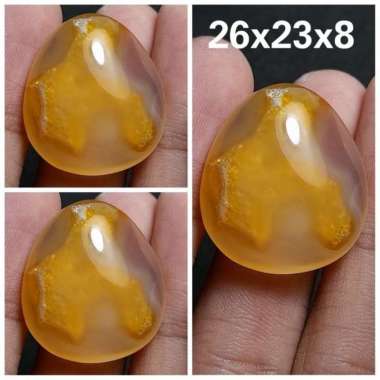 Akik Natural Batu Kristal Motif Gambar Yakut Warna Kuning Emas Antik 1
