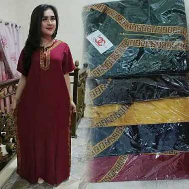 Baju Dress Daster Arab BUSUI renda Fandy Fendy Arabian Arabia Viral Kekinian S M L XL JUMBO Mustard