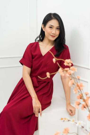 Maternel Dress Busui Imlek - Keiko Midi Nursing Dress Multicolor