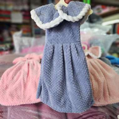 Lap Tangan Gantung Model Baju Lekbong Bahan Lembut Menyerap Air Premiu Biru
