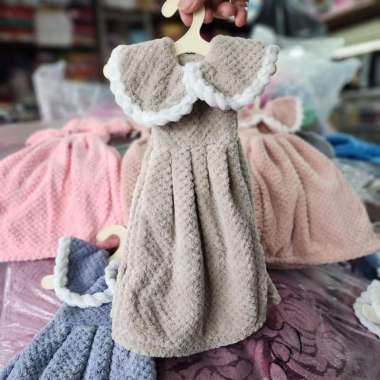 Lap Tangan Gantung Model Baju Lekbong Bahan Lembut Menyerap Air Premiu Mocca