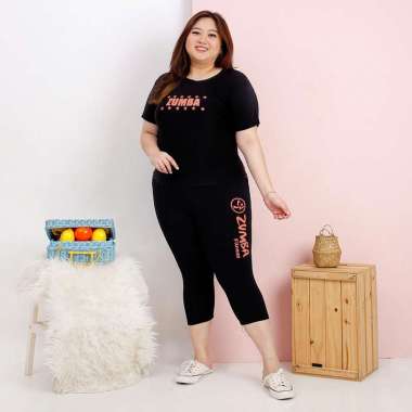 ZS Stelan Baju Senam Jumbo Size Zumba Star Mini Celana-ZumbaFitness 7/8 (Baju+Celana) / Bisa sampai 