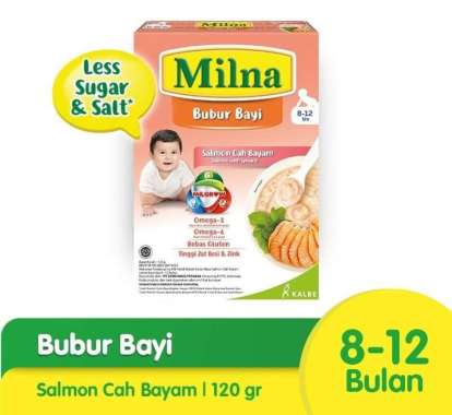 Milna Bubur Bayi 8-12bulan 120g Salmon cah baya