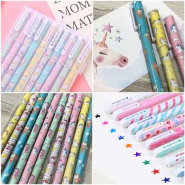 10 Pcs Pulpen Pen Unicorn Warna Warni Anak Kotak Pensil Little Pony Multicolor