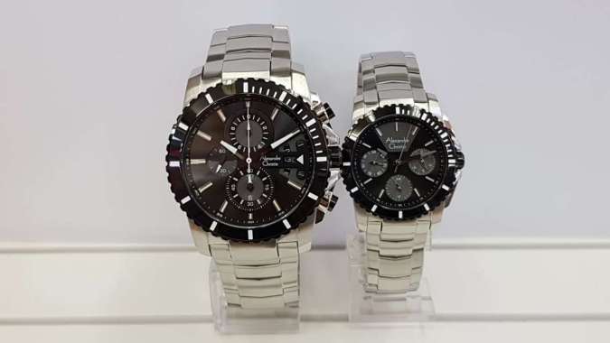 Alexandre Christie AC6455 Sport Stainless Steel Wanita Silver Black