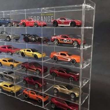 Rak Hotwheels Tomica Matchbox loose Bahan Akrilik Isi 18 D36 stok