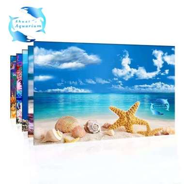 WALLPAPER AQUARIUM 3D SEA TREE UKURAN TINGGI 50 CM BACKGROUND AQUARIUM TINGGI 60 CM PERMETER