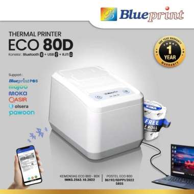 Printer Thermal Desktop 80mm Blueprint ECO80D USB + Bluetooth