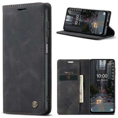 OPPO RENO8 T 4G Flip Wallet Leather Case Cover Sarung Dompet Caseme Hitam