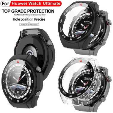 Hard 2 in 1 Case n Tempered Glass Huawei Watch Ultimate - Casing Jam Clear
