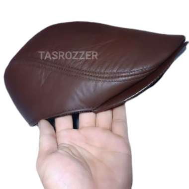 MIVASO Topi pet kulit asli Garut pria | topi kodok kulit asli Coklat