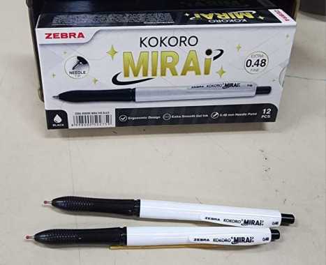 Bolpoin Zebra Kokoro Gel Mirai Tinta Warna Hitam