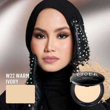 ️MAKE OVER Powerstay Matte Powder Foundation 12 g Bedak Padat W22 Warm Ivory