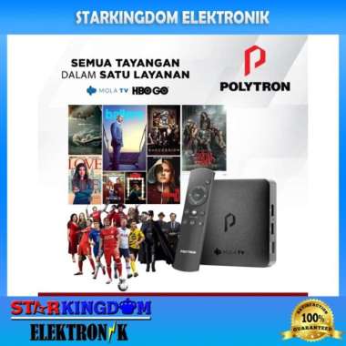 Mola Polytron PDB M11 Android Smart TV Set Top Box 4K UHD Digital Multicolor