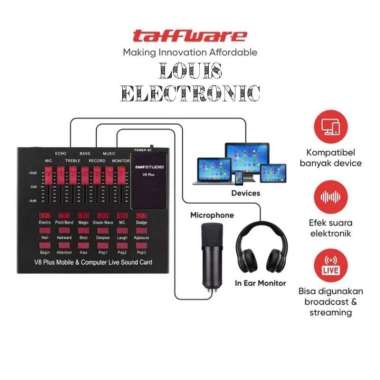 Soundcard Bluetooth Audio Interface TAFFSTUDIO V8 PLUS