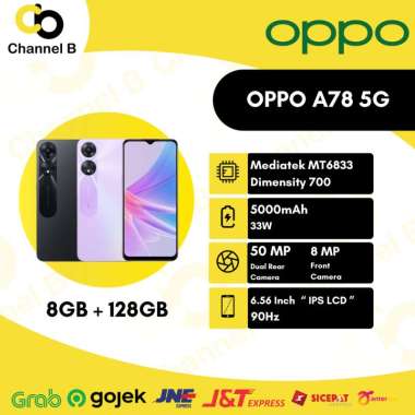 OPPO A78 5G [ 8GB / 128GB ] Smartphone - Garansi Resmi Black