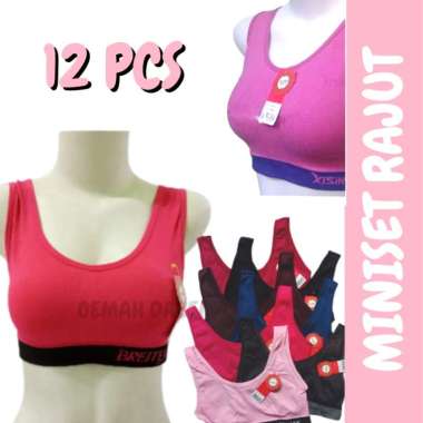 1 lusin ( 12 pcs ) BRA MINISET REMAJA DAN DEWASA BH MINISET SPORTY NYAMAN ADEM ACAK / RANDOM