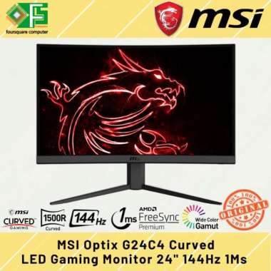 MSI Optix G24C4 LED Gaming Monitor 24 Inch Curve 1Ms 144Hz Full HD