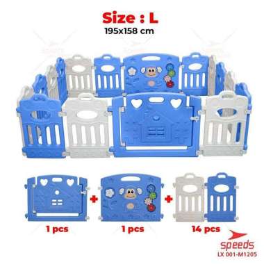 Siya ✨Free Bubblewrap Pagar Anak Bayi Speeds Lx 001-1201 Pagar Set Playground Pagar Mainan Anak Play