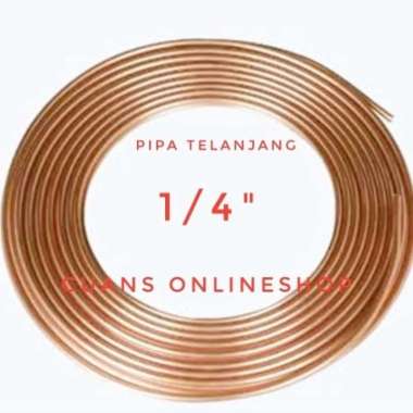 Pipa Tembaga 1/4 Inch Panjang 15 Meter Copper Tube 1/4" Per Roll
