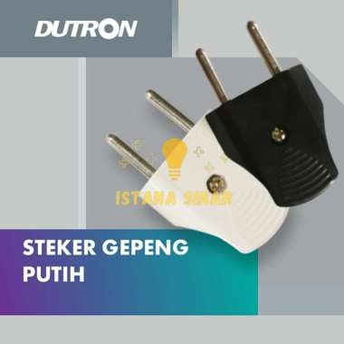 Steker Gepeng Dutron / Steker biasa Kepala Colokan Listrik Hitam Putih