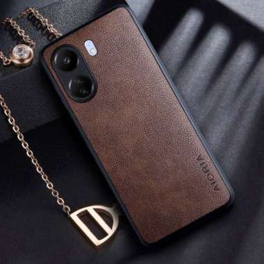 Casing Redmi 13C Case Leather Aioria Case Aioria Leather REDMI 13C COFFE