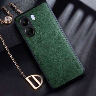 Casing Redmi 13C Case Leather Aioria Case Aioria Leather REDMI 13C GREEN
