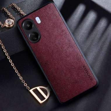Casing Redmi 13C Case Leather Aioria Case Aioria Leather REDMI 13C MAROON