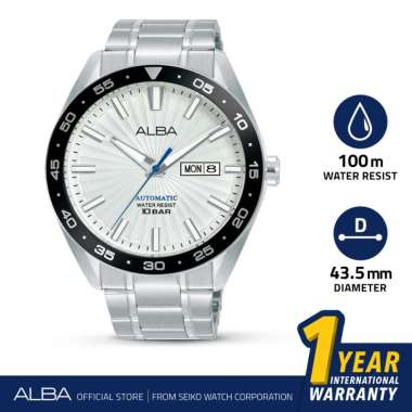 ALBA Jam Tangan Pria A3B011 Automatic Stainless Steel Silver Watch