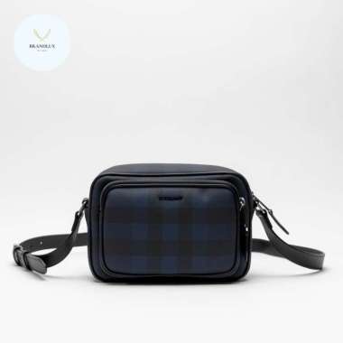 Burberry Check and Leather Paddy Bag Navy - 100% Authentic