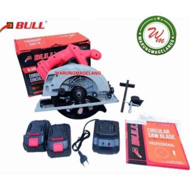Mesin Gergaji Kayu Bull 7 inch baterai Circular saw cordless bl588