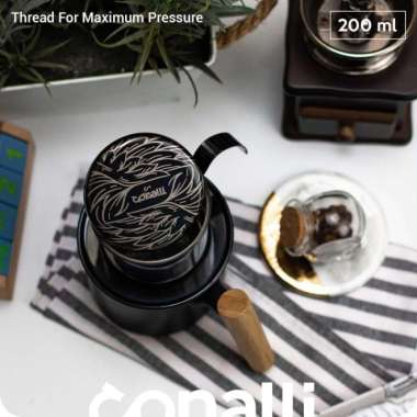 VIETNAM DRIP 200ML CONALLI KOPI STAINLESS DRIPPER VIETNAM 200 ML BLACK - LORENA
