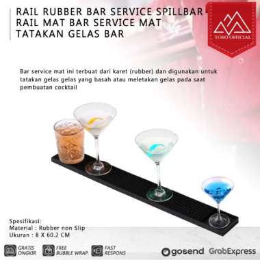 Bar Mat Service Mat Tatakan Meja Panjang Spill Bar Rail Mat Bartender 8 x 60cm
