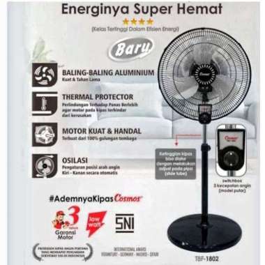 Stand Fan Cosmos 18" TBF 1802 Kipas Besi Berdiri 18 Inch Cosmos TBF1802 Kipas Angin Besi 18 inci