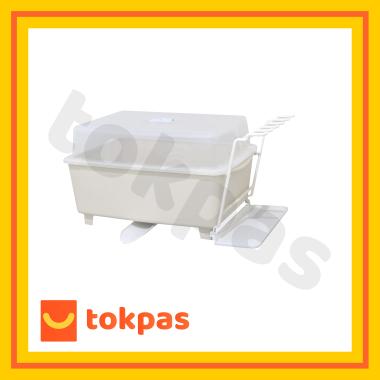 Rak Piring Plastik + Tutup ODD Dish Drainer Olymplast Cream