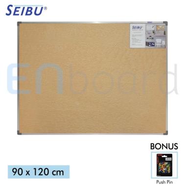 Softboard Cork Pin Board / Papan Mading Gantung Seibu 90 X 120 Cm Multicolor