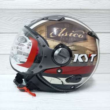 HELM RETRO KYT ELSICO #4 BLACK CREAM GLOSSY HELM HALF FACE L