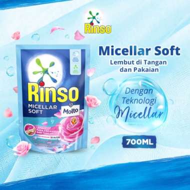 Rinso Molto Micellar Soft Deterjen Cair Pouch 700ml