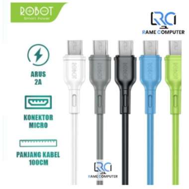 ROBOT Kabel Data Micro USB RBM100S Kabel Charger Casan HP Android