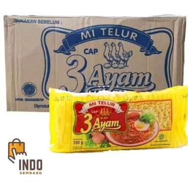 Mie Telur 3 Ayam Dus / Mie Telor Cap tiga Ayam ( isi 20 bungkus)
