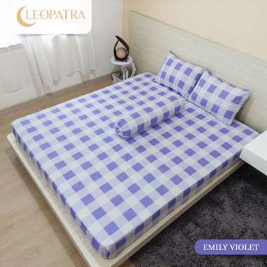 Sprei Cleopatra Aesthetic Emily Kotak Ungu 180x200 dan 160x200 160 x 200