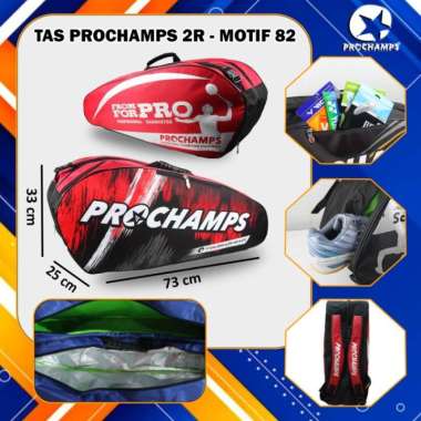 Tas Badminton PROCHAMPS 2R / 2 R THERMO Motif No. 82 Red Black