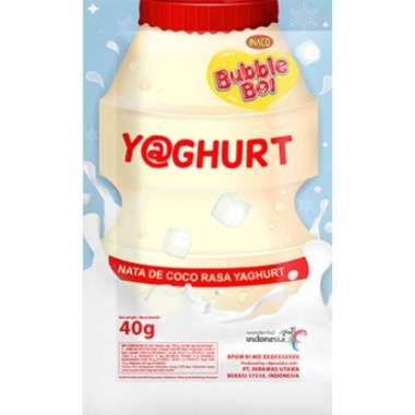 INACO BUBBLE BOI YOGHURT 40 GRAM NATA DE COCO MINUMAN YAGHURT SEGAR PUDING JELLY JELI KELAPA CEMILAN
