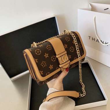 ZS Tas Selempang Wanita Import Sling Bag CR7257 LT1206 EL5291 BQ2979 BrownFlower