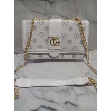 ZS Tas Selempang Wanita Import Sling Bag CR7257 LT1206 EL5291 BQ2979 WhiteFlower
