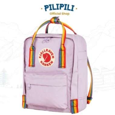 Tas Ransel Fjallraven Kanken Mini Pastel Lavender - Rainbow Pattern