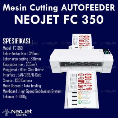 Mesin Cutting Sticker Label NeoJet FC 350 Auto Feeder Otomatis A3+