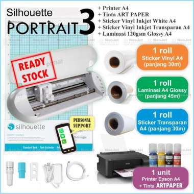 Paket Mesin Cutting Sticker Mini Printer A4 Art Paper Stiker Vinyl