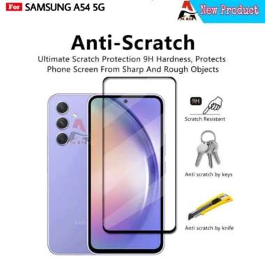 Tempered Glass Samsung A54 5G Full Cover Screen Protector Hitam Tempered Glass